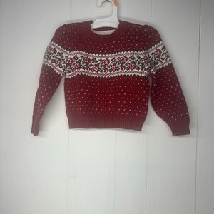 Tommy Bahama Toddler Sweater 3T Red Fair Isle Knit Long Sleeve Holiday Cozy